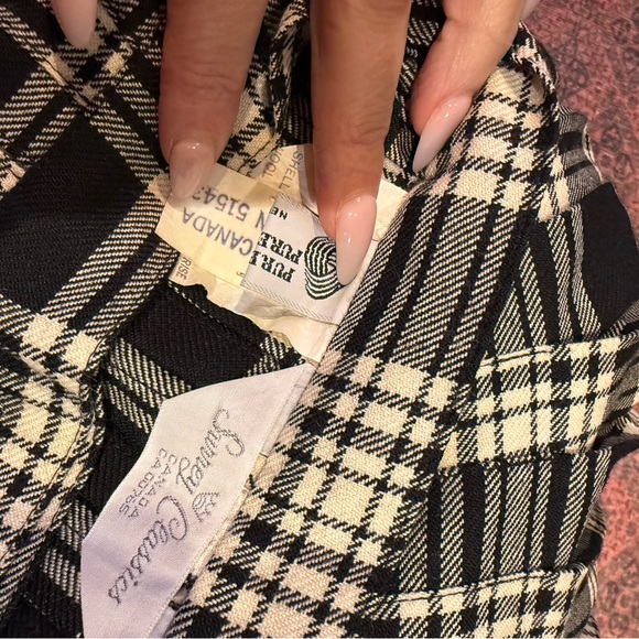 Vintage Plaid Black and White Women's Skirt - Picture 5 of 6